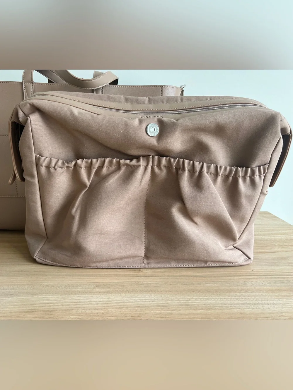 CALPAK Haven 16" Laptop Work Travel Tote Bag in Taupe - Picture 13 of 16